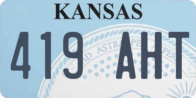 KS license plate 419AHT
