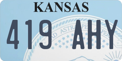 KS license plate 419AHY