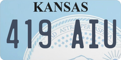 KS license plate 419AIU