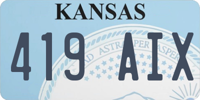 KS license plate 419AIX
