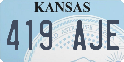 KS license plate 419AJE