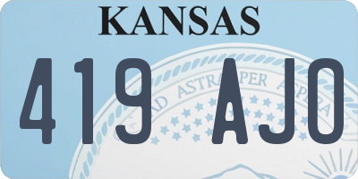 KS license plate 419AJO