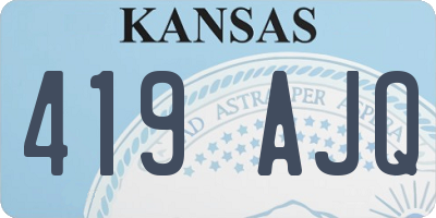 KS license plate 419AJQ