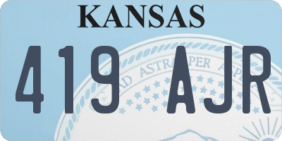 KS license plate 419AJR