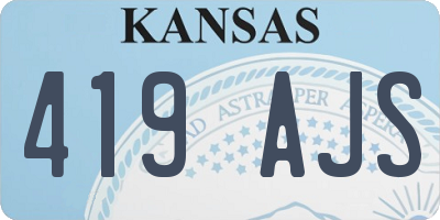 KS license plate 419AJS