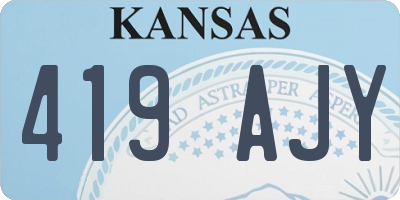 KS license plate 419AJY