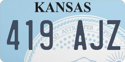 KS license plate 419AJZ