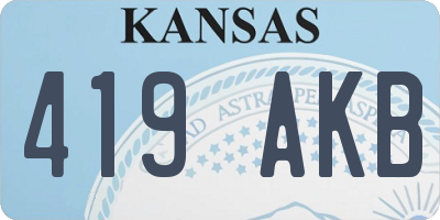 KS license plate 419AKB