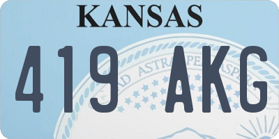 KS license plate 419AKG