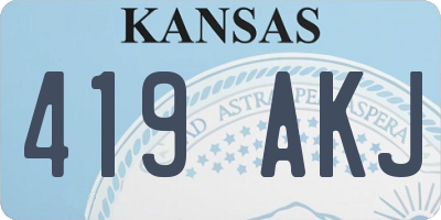 KS license plate 419AKJ