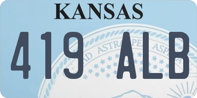 KS license plate 419ALB
