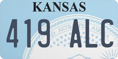 KS license plate 419ALC
