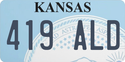 KS license plate 419ALD