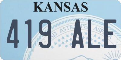 KS license plate 419ALE