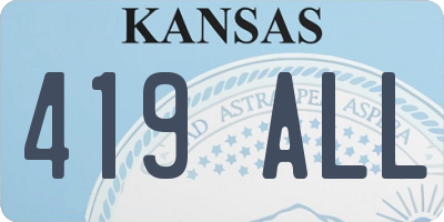 KS license plate 419ALL