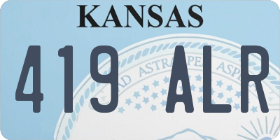 KS license plate 419ALR