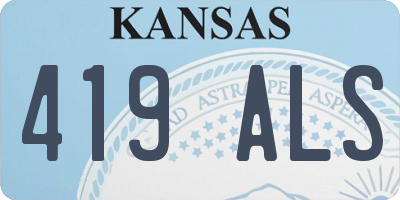KS license plate 419ALS