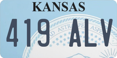 KS license plate 419ALV