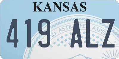 KS license plate 419ALZ