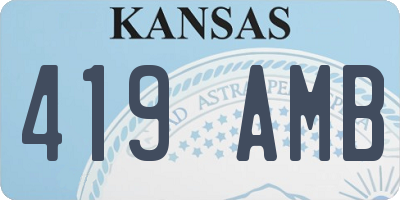 KS license plate 419AMB