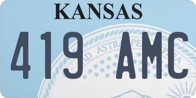KS license plate 419AMC