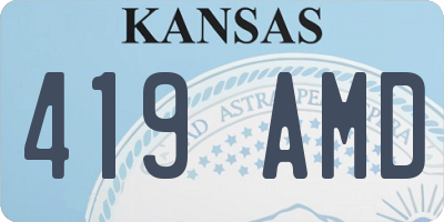 KS license plate 419AMD