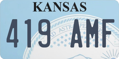 KS license plate 419AMF