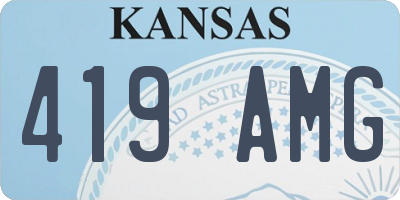 KS license plate 419AMG