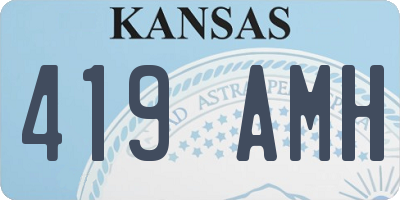 KS license plate 419AMH
