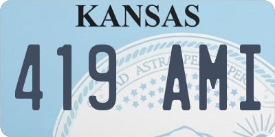 KS license plate 419AMI