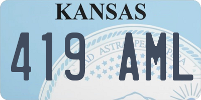 KS license plate 419AML