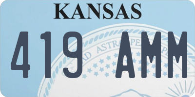 KS license plate 419AMM
