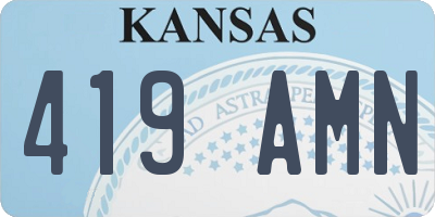 KS license plate 419AMN