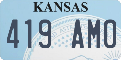 KS license plate 419AMO