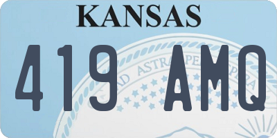 KS license plate 419AMQ