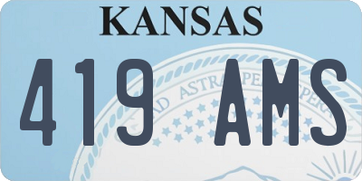 KS license plate 419AMS