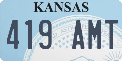 KS license plate 419AMT