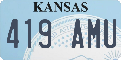 KS license plate 419AMU