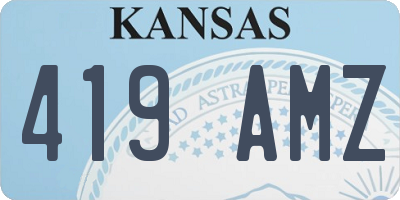 KS license plate 419AMZ