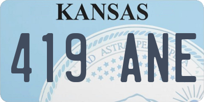 KS license plate 419ANE