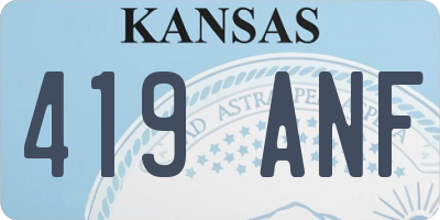 KS license plate 419ANF