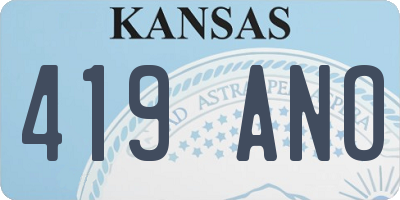 KS license plate 419ANO