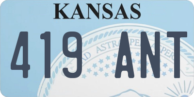 KS license plate 419ANT