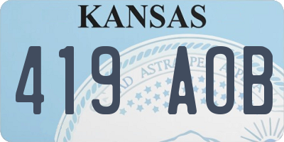 KS license plate 419AOB