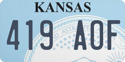 KS license plate 419AOF
