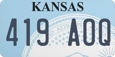 KS license plate 419AOQ
