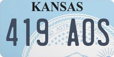 KS license plate 419AOS