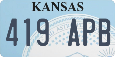 KS license plate 419APB