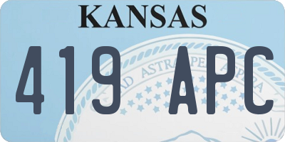 KS license plate 419APC