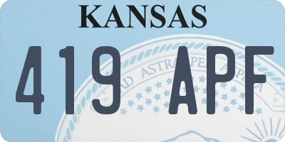 KS license plate 419APF